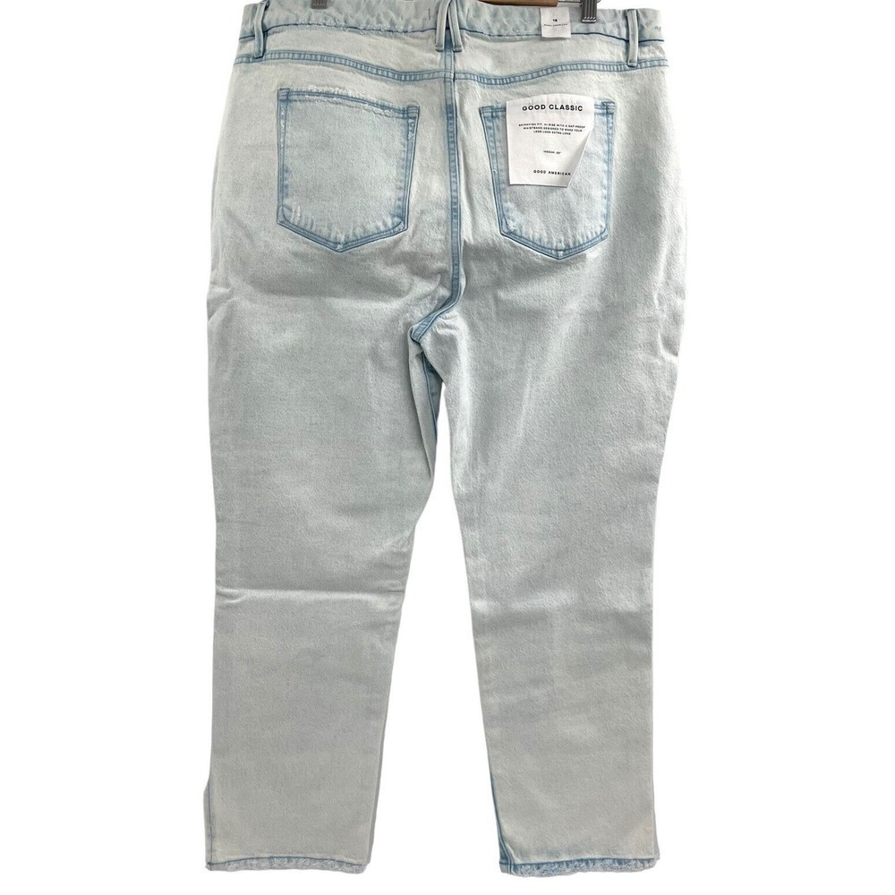 Good American Good Classic Side Slit Hi Rise Light Wash Jeans Size 18 $169 - Picture 5 of 11